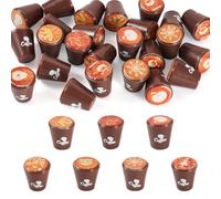 Bestewelry 25 mini tazas de café de resina en miniatura para café, bebida, casa de muñecas, accesorios de decoración de escena de cocina, accesorios para decoración de mesa de micro paisaje