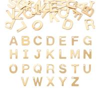 Bestewelry 26 dijes de acero inoxidable 304 con letra A-Z 304 del alfabeto, dijes dorados con letra inicial para nombrar collares, pulseras, aretes, fabricación de joyas