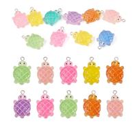 Bestewelry 32 dijes de tortuga de resina, 8 colores, bonitos dijes luminosos de tortuga que brillan en la oscuridad, dijes de tortuga marina para hacer llaveros, collares, pulseras, joyas, Resina