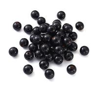 Bestewelry 50 Bolitas Cuentas de Madera con Agujero Grande de 29 a 30 mm, Cuentas Espaciadoras de Madera Redondas Naturales para Cosas para Hacer Manualidades, Joyería, Agujero: 5 mm (Negro)