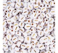 Bestewelry 500 cuentas acrílicas del alfabeto, letra inicial I, cuentas de plástico acrílico de 7 mm, cuentas espaciadoras sueltas para pulseras de nombre y fabricación de joyas