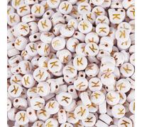 Bestewelry 500 cuentas acrílicas del alfabeto, letra inicial K, cuentas de plástico acrílico de 7 mm, cuentas espaciadoras sueltas para pulseras de nombre y fabricación de joyas