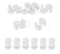 Bestewelry Abalorio de plata de ley 925 con letras huecas, cuentas con letra inicial del alfabeto, cuentas espaciadoras sueltas para pulseras de nombre, collares, joyas