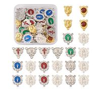 Bestewelry - Colgantes con 3 pendientes para rosario, collar, pulsera, pendientes, fabricación de joyas, 3 Loops-36pcs, Metal