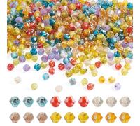 Bestewelry Cuentas de cristal bicónico de 50 g, 4 mm, facetadas, mini cuentas de cristal espaciador suelto para manualidades, cuentas coloridas para la amistad, pulseras, collares, aretes, joyería