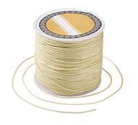 Bestewelry Cuerda de nailon de 109 yardas, hilo de 0,8 mm, cordón trenzado de cuentas de macramé, para hacer joyas, coser (color caqui claro)