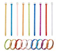 Bestewelry Pulsera de cordón de piel sintética en blanco con cierres de aleación, kit de pulseras de cuero ajustables para hacer joyas, manualidades, 217mm long