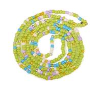 Bestewelry Pulseras de cuentas redondas de 78 cm, pulseras de cuentas redondas de resina de 30-3/4 pulgadas para hacer joyas, manualidades, verde y amarillo