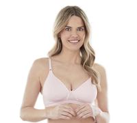 Bestform 5006248 Striped Wireless Cotton Bra with Lightly-Lined Cups Sujetador, Bitter Sweet Pink, 75A Mujeres