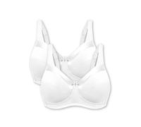 Bestform Brasier de algodón sin Varillas con Ribete Satinado para Mujer 5006715 con Copas sin Forro, Blanco | Blanco, 95C