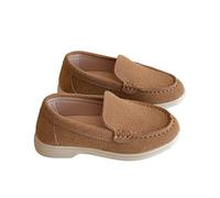 Bestgift - Mocasines sin cordones para niños y niñas, Marrón, 1.5 Big Kid