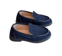 Bestgift Mocasines sin cordones para niños, zapatos casuales para niñas y niños, Azul, 1 Big Kid