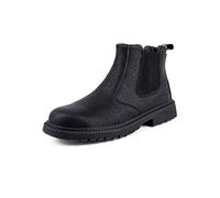 Bestgift Zapatos de seguridad para hombre, botas de trabajo con puntera de acero, zapatos industriales de construcción impermeables, Black, 41 1/3 EU