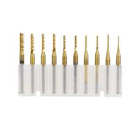 Bestgle 10 Pcs Fresa de Carburo Molino de Extremo Fresa Titanio Recubierto Brocas Conjunto Micro Rotary CNC Fresas de Corte Bits de Grabado Talla Taladro Herramientas 0.8-3.175 mm