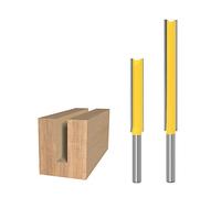 Bestgle 2 Brocas para Fresadora de Extralargas Brocas Rectas de Flauta Doble Fresas Recta con Vástago de 1/4" para Carpintería Ranurado Cincel Bits