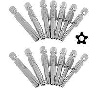 Bestgle 2 - Juego de 7 puntas hexagonales Torx con punta de destornillador T10-T40, seguridad magnética a prueba de manipulaciones, destornillador Torx de 50 mm