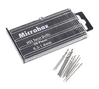 Bestgle 20 Pcs Mini Broca Helicoidal HSS Minitaladro de Mano Torcedura Brocas de Taladro Kit (0,3-1,6 mm) Modelo de Acero de Alta Velocidad Micro para Fabricación de Modelos