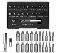 Bestgle 22 Pcs Extractor de Tornillos, Damaged Screw Extractor Broken Screws con Portabrocas de Extensión & Adaptador de Enchufe para Tornillos y Pernos Dañados Desde