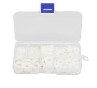 Bestgle 520 Pcs Nylon Blanco Arandela Plana Aislante Redondo Separador M2 M2.5 M3 M4 M5 M6 M8 M10 para Arandelas Mecánicas