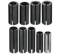 Bestgle Boquilla reductora de bits para grabado, 9 unidades, fresadora chuck collet, adaptador de manguito adaptador dividido, soporte para fresado de madera, máquina de grabado CNC