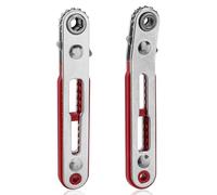 Bestgle Juego de 2 mini llaves de carraca de 1/4 pulgadas, destornillador de trinquete reversible de desplazamiento de alto par de torsión - Cabeza plana y cabeza de codo