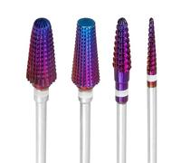 Bestgle - Juego de 4 puntas de lijadora de uñas, 3/32 pulgadas, perforadoras de uñas profesional, grano medio, eliminación de gel acrílico cutícula, fresas de uñas para manicura pedicura (violeta)