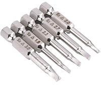 Bestgle - Juego de 5 puntas de destornillador de cabeza triangular de acero S2 de 1,8 mm, 2 mm, 2,3 mm, 2,7 mm, 3 mm, vástago hexagonal de 0,63 cm, 50 mm de longitud