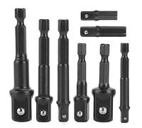 Bestgle Juego de 8 adaptadores de enchufe de vástago de 1/4 pulgadas para taladro CR-V de cambio rápido de tuerca de cambio rápido juego de brocas de 1/4 pulgadas 3/8 pulgadas 1/2 pulgadas