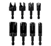 Bestgle Juego de 8 brocas de corte de madera rectas y cónicas de 5/8 pulgadas, 1/2 pulgadas, 3/8 pulgadas, 1/4 pulgadas, herramienta de corte de corcho