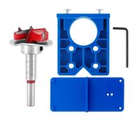 Bestgle Juego de guía de taladro de agujero de bisagra, 35 mm, guía Forstner, cortador de agujeros de bisagra, juego de guía de taladro de bisagra oculta para placa de montaje de bisagra de gabinete