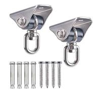 Besthouse 2 Piezas Capacidad 400Kg Ganchos de Techo, Anclaje de Techo, Silencio, SUS304 Acero Inoxidable 360 ° Girar,4 Tornillos para Madera, Yoga, Hamacas, Sillón Colgante, Sacos de Boxeo