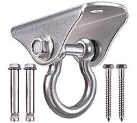Besthouse 304 Acero Inoxidable Ganchos de Techo, Anclaje de Techo, 4 Tornillos para Hormigón y Madera Yoga, Hamacas, Sacos de Boxeo, Anillo para Entrenamiento de Suspensión, Capacidad 400Kg
