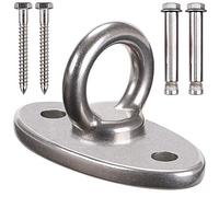 Besthouse Capacidad 400Kg Ganchos de Techo, Anclaje de Techo con SUS304 Acero Inoxidable U-Tipo Gancho Fijo, 4 Tornillos para Hormigón y Madera Yoga, Hamacas, Sillón Colgante, Sacos de Boxeo