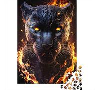 Bestia Pantera Fuego Set De 1000 Piezas Papel Reciclado Puzzle Familiar Fácil De Almacenar Aficionados A Los Rompecabezas Atractivo Ocio Casa 38x26cm/1000pcs