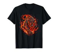 Bestia volcán flameante de la Pantera de Lava del Infierno Camiseta