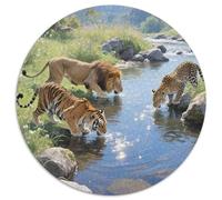 bestias1000 Piezas animalesPuzzle Redondo, Puzzle Familiar, Presión Reducida, Difícil Imposible Adultos, Juguetes EduGatoivos, Regalo, Aliviar Estrés, Rompecabezas Redondo Intelectual Desafío