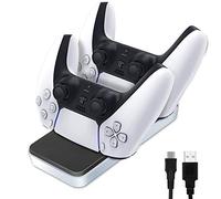 Bestico Cargador para Mando PS5,Estación de Carga Rápido USB para DualSense 5 Controller Dual Charger Charging Base Cargador para Mando de PlayStation 5/PS5 Gamepad