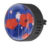 BestIdeas 2 clips de ventilación ambientador de coche con amapola floral abstracta dibujada a mano, difusor de aceites esenciales de aromaterapia