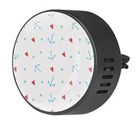 BestIdeas 2 clips de ventilación ambientador de coche con ancla azul y corazones, difusor de aceite esencial de aromaterapia