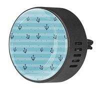 BestIdeas 2 clips de ventilación ambientador de coche con ancla azul y rayas, difusor de aceites esenciales de aromaterapia
