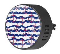 BestIdeas 2 clips de ventilación ambientador de coche con ancla de barco rojo, rayas de onda azul, difusor de aceites esenciales de aromaterapia