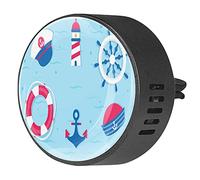 BestIdeas 2 clips de ventilación ambientador de coche con ancla de faro náutico, color azul, difusor de aceites esenciales de aromaterapia