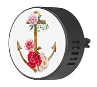 BestIdeas 2 clips de ventilación ambientador de coche con ancla flores oxidadas, difusor de aceite esencial de aromaterapia