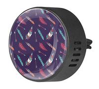 BestIdeas 2 clips de ventilación ambientador de coche con coloridas plumas bohemias flecha oscura, difusor de aceites esenciales de aromaterapia