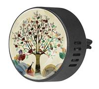 BestIdeas 2 clips de ventilación ambientador de coche con colorido árbol rico animales salvajes pájaros ciervos, aromaterapia difusor de aceite esencial