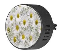 BestIdeas 2 clips de ventilación ambientador de coche con composición de margaritas, difusor de aceites esenciales de aromaterapia