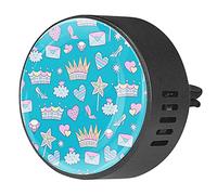 BestIdeas 2 clips de ventilación ambientador de coche con corona lindos elementos patrón, aromaterapia difusor de aceite esencial