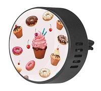 BestIdeas 2 clips de ventilación ambientador de coche con deliciosos postres donuts torta, aromaterapia difusor de aceite esencial