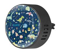 BestIdeas 2 clips de ventilación ambientador de coche con diseño de dinosaurios de bosque de dibujos animados, difusor de aceites esenciales de aromaterapia
