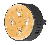 BestIdeas 2 clips de ventilación ambientador de coche con divertido patrón de huesos Corgi de dibujos animados, difusor de aceites esenciales de aromaterapia